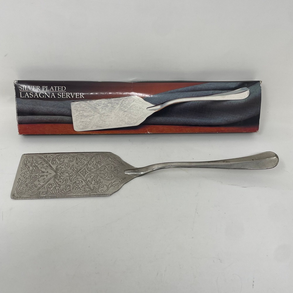 Godinger Silver Art Co Ornate Engraved Silver Plated Lasagna Server with Box